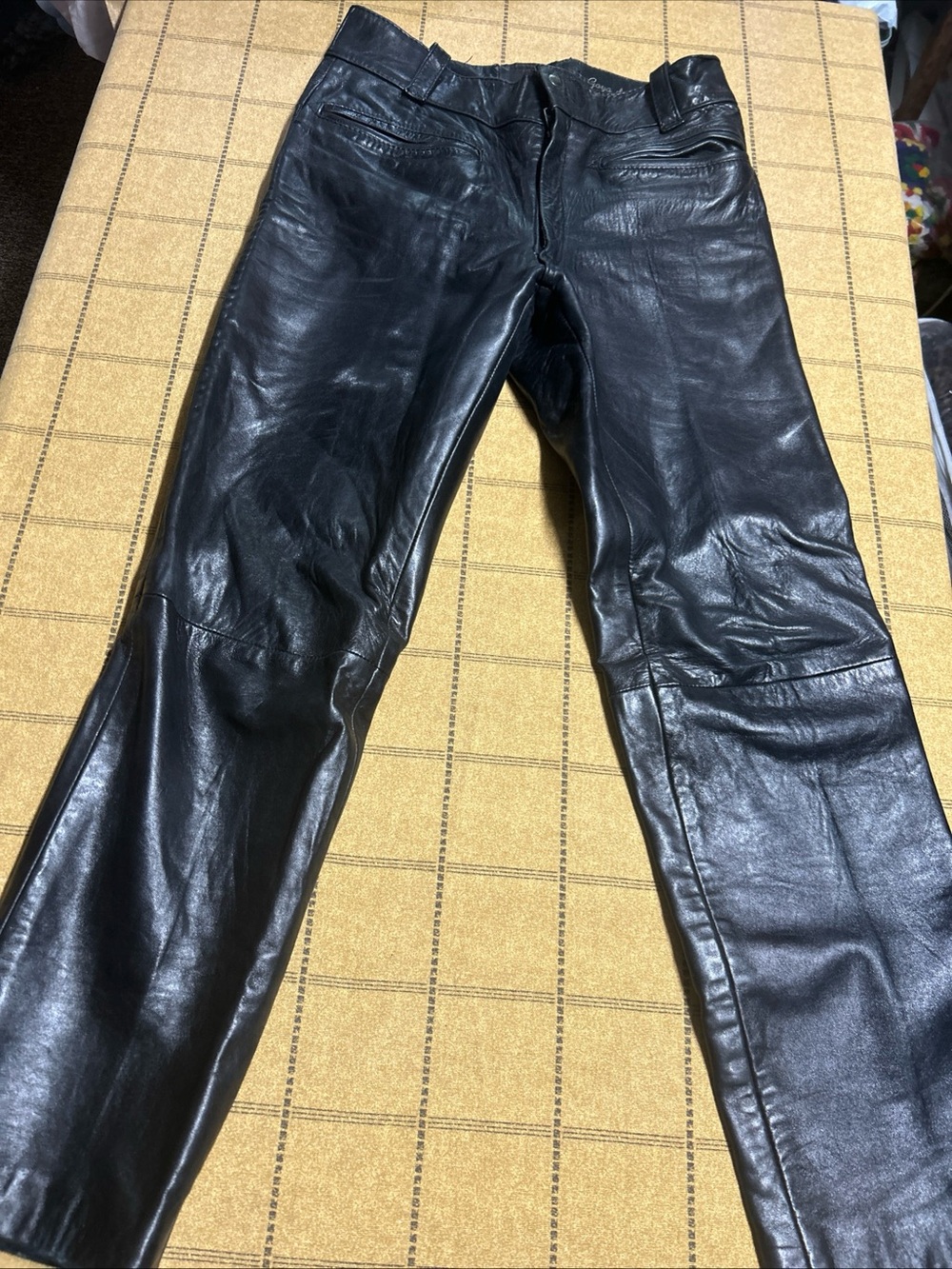 Vintage Goya de España Black Leather Pants 30x28 Made in Spain Soft 90s